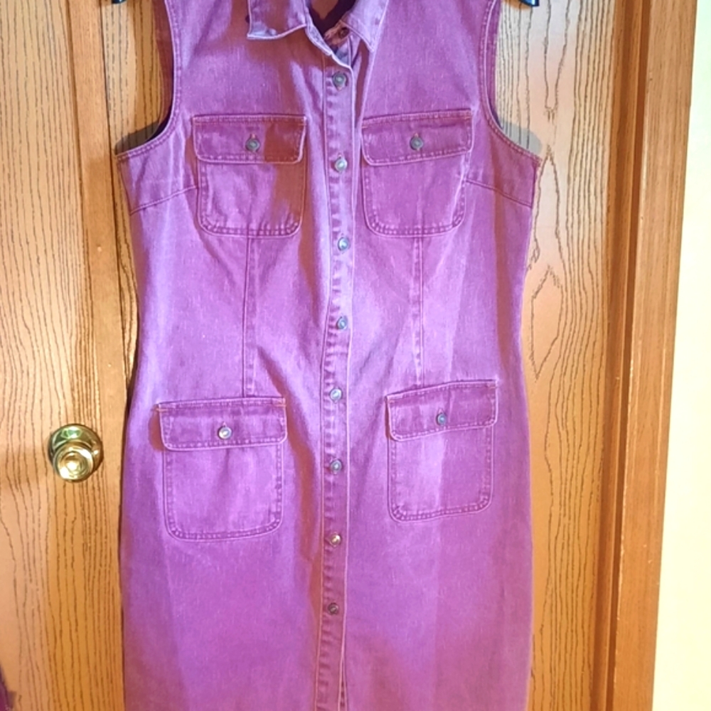 Vintage Newport News Jeanology Collection Purple Denium Dress - Picture 11 of 12